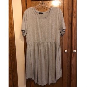 Shein Gray T-shirt Dress with waist Size L